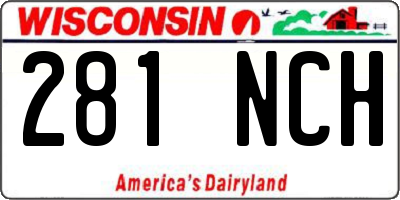 WI license plate 281NCH