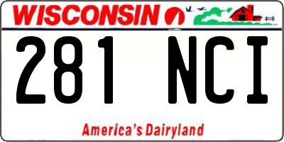 WI license plate 281NCI