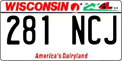 WI license plate 281NCJ