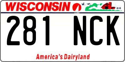WI license plate 281NCK
