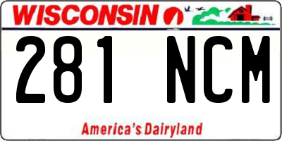 WI license plate 281NCM