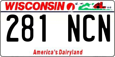 WI license plate 281NCN