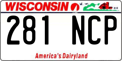 WI license plate 281NCP