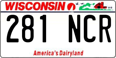 WI license plate 281NCR