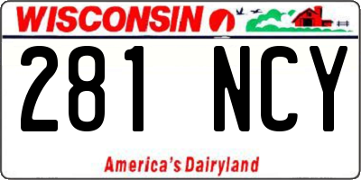 WI license plate 281NCY