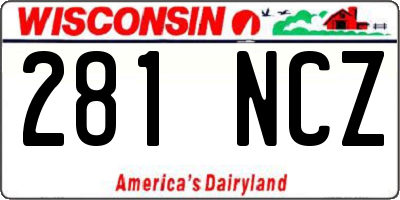 WI license plate 281NCZ