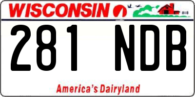 WI license plate 281NDB