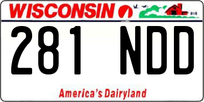 WI license plate 281NDD
