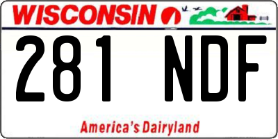 WI license plate 281NDF