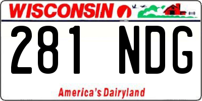 WI license plate 281NDG