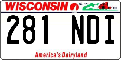 WI license plate 281NDI