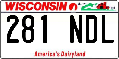 WI license plate 281NDL