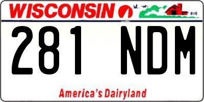 WI license plate 281NDM