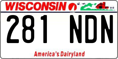 WI license plate 281NDN