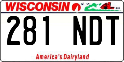 WI license plate 281NDT