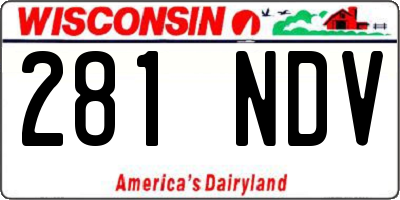 WI license plate 281NDV
