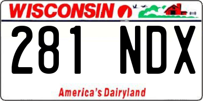 WI license plate 281NDX