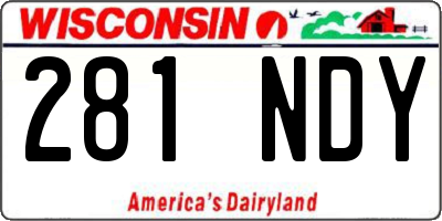WI license plate 281NDY
