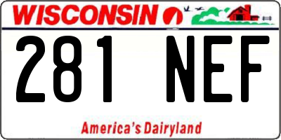 WI license plate 281NEF