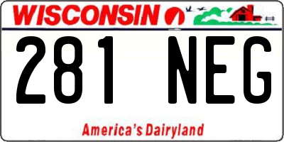 WI license plate 281NEG