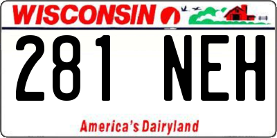 WI license plate 281NEH