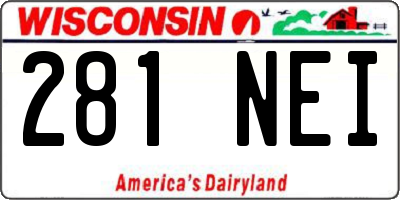 WI license plate 281NEI