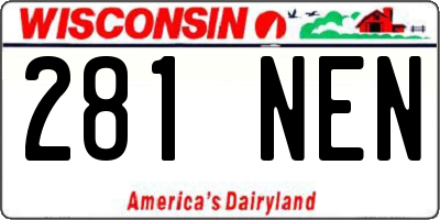 WI license plate 281NEN