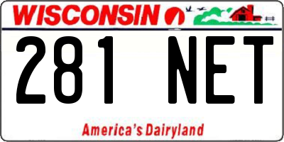 WI license plate 281NET