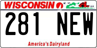 WI license plate 281NEW