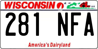 WI license plate 281NFA