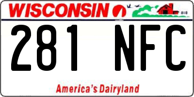 WI license plate 281NFC