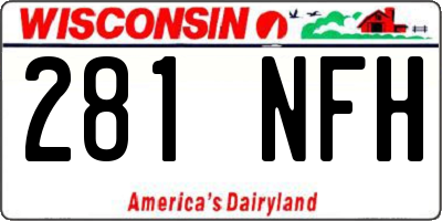 WI license plate 281NFH
