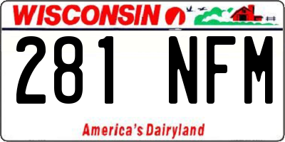 WI license plate 281NFM