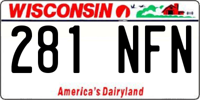 WI license plate 281NFN