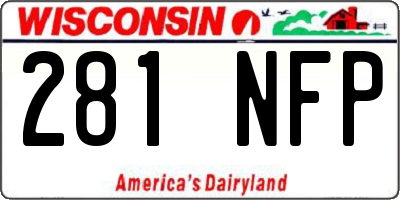 WI license plate 281NFP