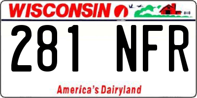 WI license plate 281NFR