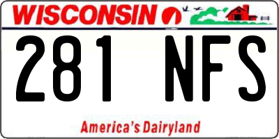 WI license plate 281NFS