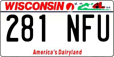 WI license plate 281NFU