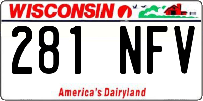 WI license plate 281NFV