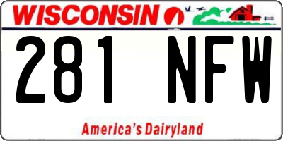 WI license plate 281NFW