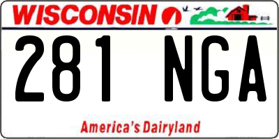 WI license plate 281NGA