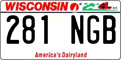 WI license plate 281NGB