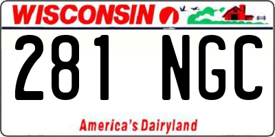 WI license plate 281NGC