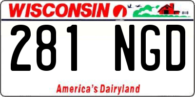 WI license plate 281NGD