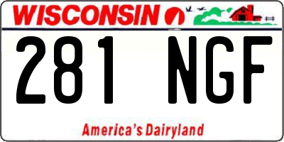 WI license plate 281NGF