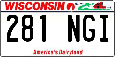 WI license plate 281NGI