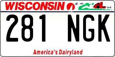 WI license plate 281NGK