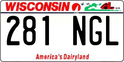 WI license plate 281NGL