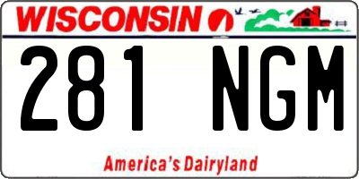 WI license plate 281NGM