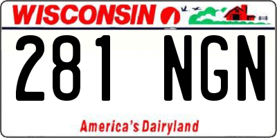 WI license plate 281NGN